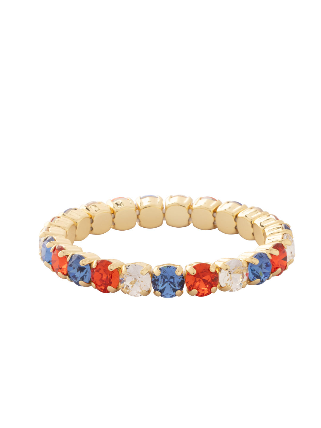 7 inch Sienna Stretch Bracelet - BFD50BGOCR - <p>A modern take on a classic style, the Sienna Stretch Bracelet features a line of crystals on a sturdy jewelers' filament, stretching to fit most wrists comfortably, without the hassle of a clasp! (7 inches in diameter, fits average wrist sizes) From Sorrelli's Orange Crush collection in our Bright Gold-tone finish.</p>