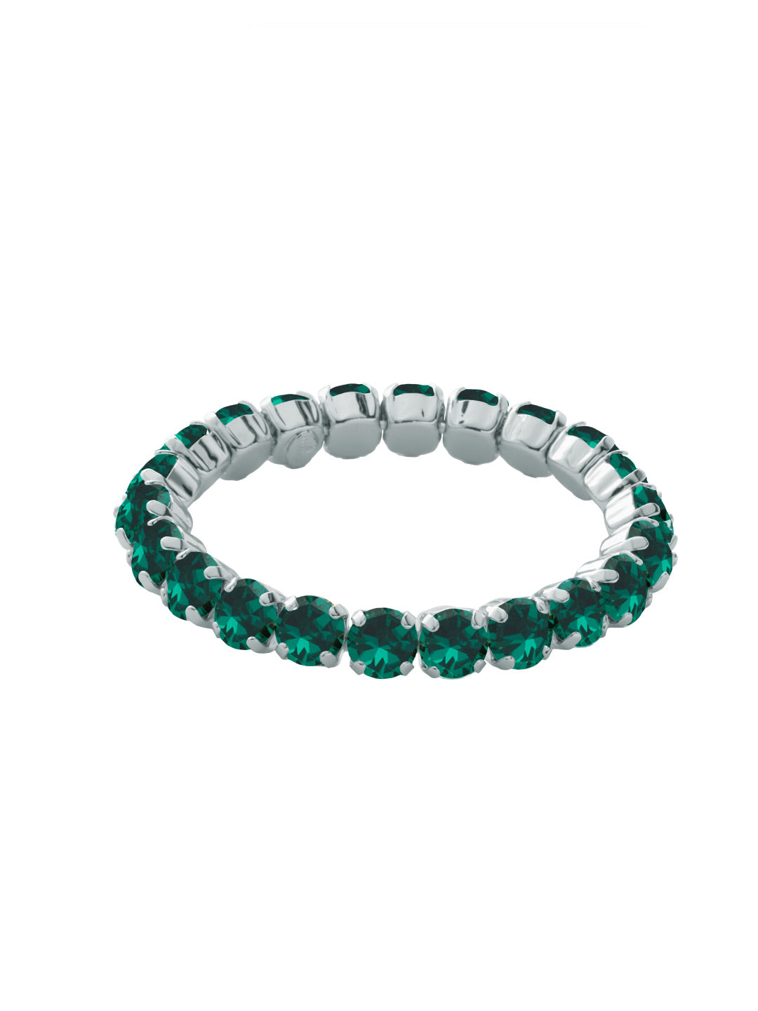 7 inch Sienna Stretch Bracelet - BFD50PDEME - <p>A modern take on a classic style, the Sienna Stretch Bracelet features a line of crystals on a sturdy jewelers' filament, stretching to fit most wrists comfortably, without the hassle of a clasp! (7 inches in diameter, fits average wrist sizes) From Sorrelli's Emerald collection in our Palladium finish.</p>