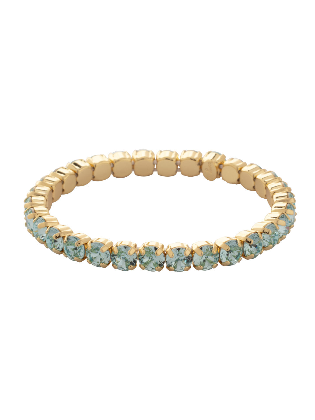 Mini Sienna Stretch Bracelet - BFD52BGAQU - <p>The Mini Sienna Stretch Bracelet is a mini take on a bestselling style! The Mini Sienna Stretch Bracelet features a line of small round crystals on a sturdy jewelers' filament, stretching to fit most wrists comfortably, without the hassle of a clasp! From Sorrelli's Aquamarine collection in our Bright Gold-tone finish.</p>