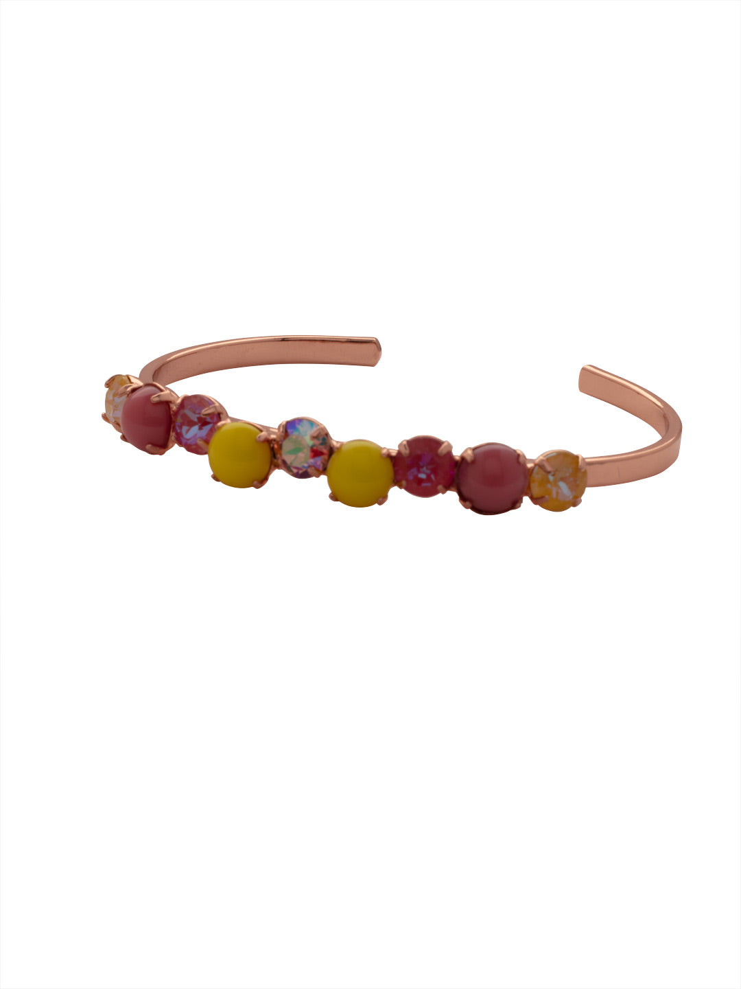 Xena Cuff Bracelet - BFF11RGPPN - <p>A row of delicate semi-precious stones are highlighted on a thin adjustable metal cuff, creating the Xena Cuff Bracelet. From Sorrelli's Pink Pineapple collection in our Rose Gold-tone finish.</p>