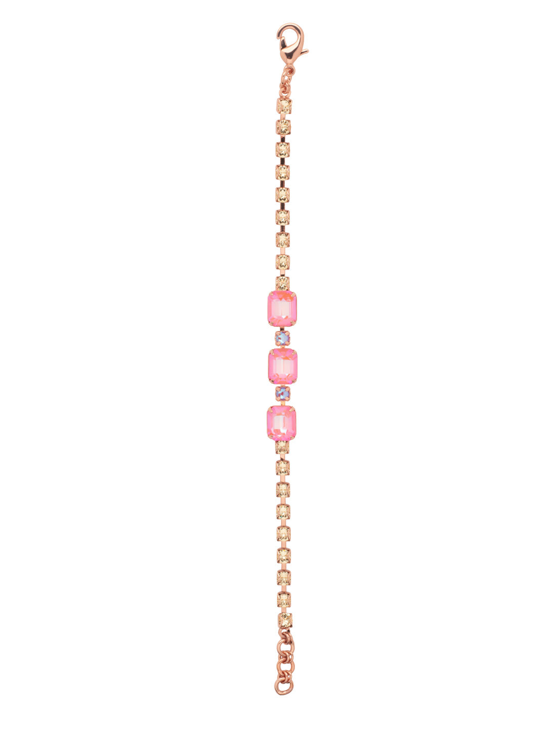 Octavia Triple Tennis Bracelet - BFF60RGPPN - <p>The Octavia Triple Tennis Bracelet features three octagon cut crystals on an adjustable crystal embellished chain, secured with a lobster claw clasp. From Sorrelli's Pink Pineapple collection in our Rose Gold-tone finish.</p>
