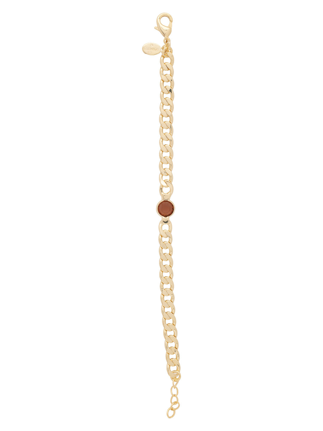 Dewdrop Tennis Bracelet - BFK2BGTOP - <p>The Dewdrop Tennis Bracelet features a single clear cut channel on an adjustable curb chain, secured with a lobster claw clasp. From Sorrelli's Topaz collection in our Bright Gold-tone finish.</p>