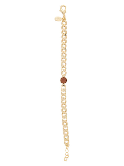 Dewdrop Tennis Bracelet - BFK2BGTOP - <p>The Dewdrop Tennis Bracelet features a single clear cut channel on an adjustable curb chain, secured with a lobster claw clasp. From Sorrelli's Topaz collection in our Bright Gold-tone finish.</p>