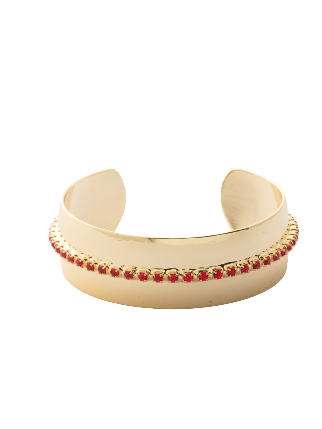 Embellished Cuff Bracelet - BFK3BGFIS - <p>The Embellished Cuff Bracelet features a domed band cuff embellished with a line of clear crystals. From Sorrelli's Fireside collection in our Bright Gold-tone finish.</p>