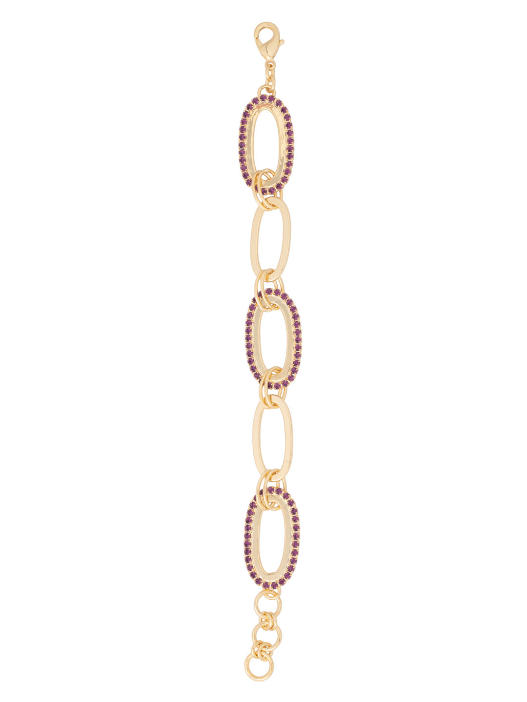 Tori Tennis Bracelet - BFL4BGMRL - <p>The Tori Tennis Bracelet features alternating rhinestone and metal chain links on an adjustable chain secured with a lobster claw clasp. From Sorrelli's Merlot collection in our Bright Gold-tone finish.</p>