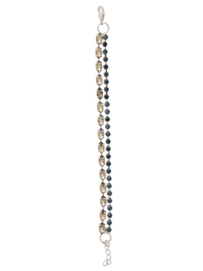 Clarissa Layered Tennis Bracelet - BFL6PDASP - <p>The Clarissa Layered Tennis Bracelet features a rhinestone chain and navette crystal chain layered on an adjustable chain, secured with a lobster claw clasp. From Sorrelli's Aspen SKY collection in our Palladium finish.</p>
