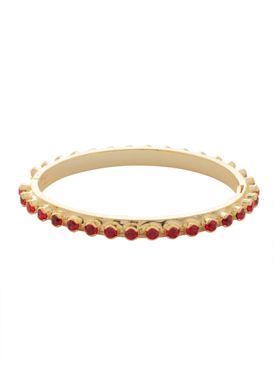 Mini Crystal Hinge Bangle Bracelet - BFL8BGFIS - <p>The Mini Crystal Hinge Bangle Bracelet features a full crystal embellished cuff, secured with a hinge and snaps closed for a secure fit. From Sorrelli's Fireside collection in our Bright Gold-tone finish.</p>