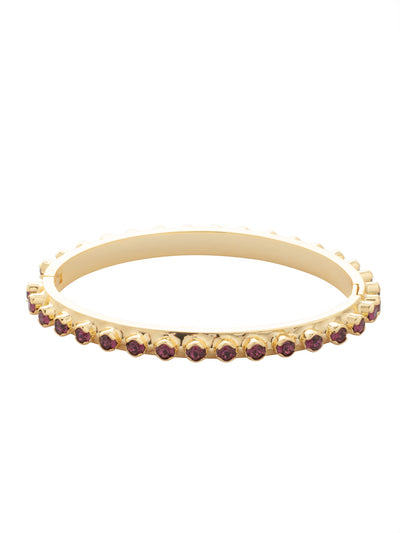 Mini Crystal Hinge Bangle Bracelet - BFL8BGMRL - <p>The Mini Crystal Hinge Bangle Bracelet features a full crystal embellished cuff, secured with a hinge and snaps closed for a secure fit. From Sorrelli's Merlot collection in our Bright Gold-tone finish.</p>