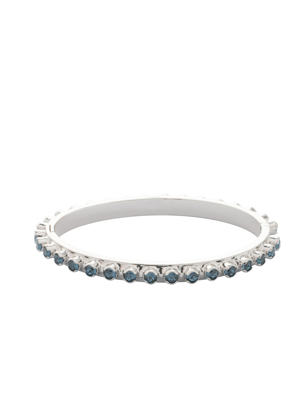 Mini Crystal Hinge Bangle Bracelet - BFL8PDASP - <p>The Mini Crystal Hinge Bangle Bracelet features a full crystal embellished cuff, secured with a hinge and snaps closed for a secure fit. From Sorrelli's Aspen SKY collection in our Palladium finish.</p>