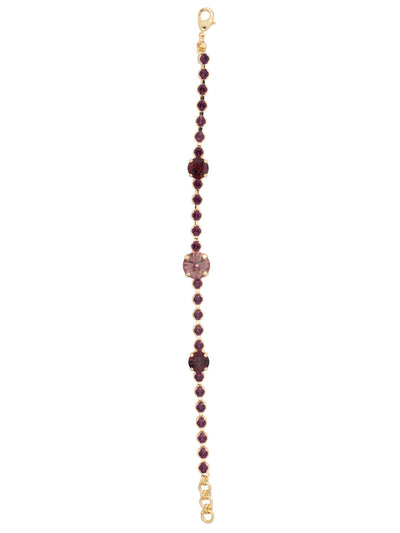 Hazel Tennis Bracelet - BFL9BGMRL - <p>The Hazel Tennis Bracelet features an adjustable rhinestone chain featuring accented round and rivoli cut crystals, secured with a lobster claw clasp. From Sorrelli's Merlot collection in our Bright Gold-tone finish.</p>