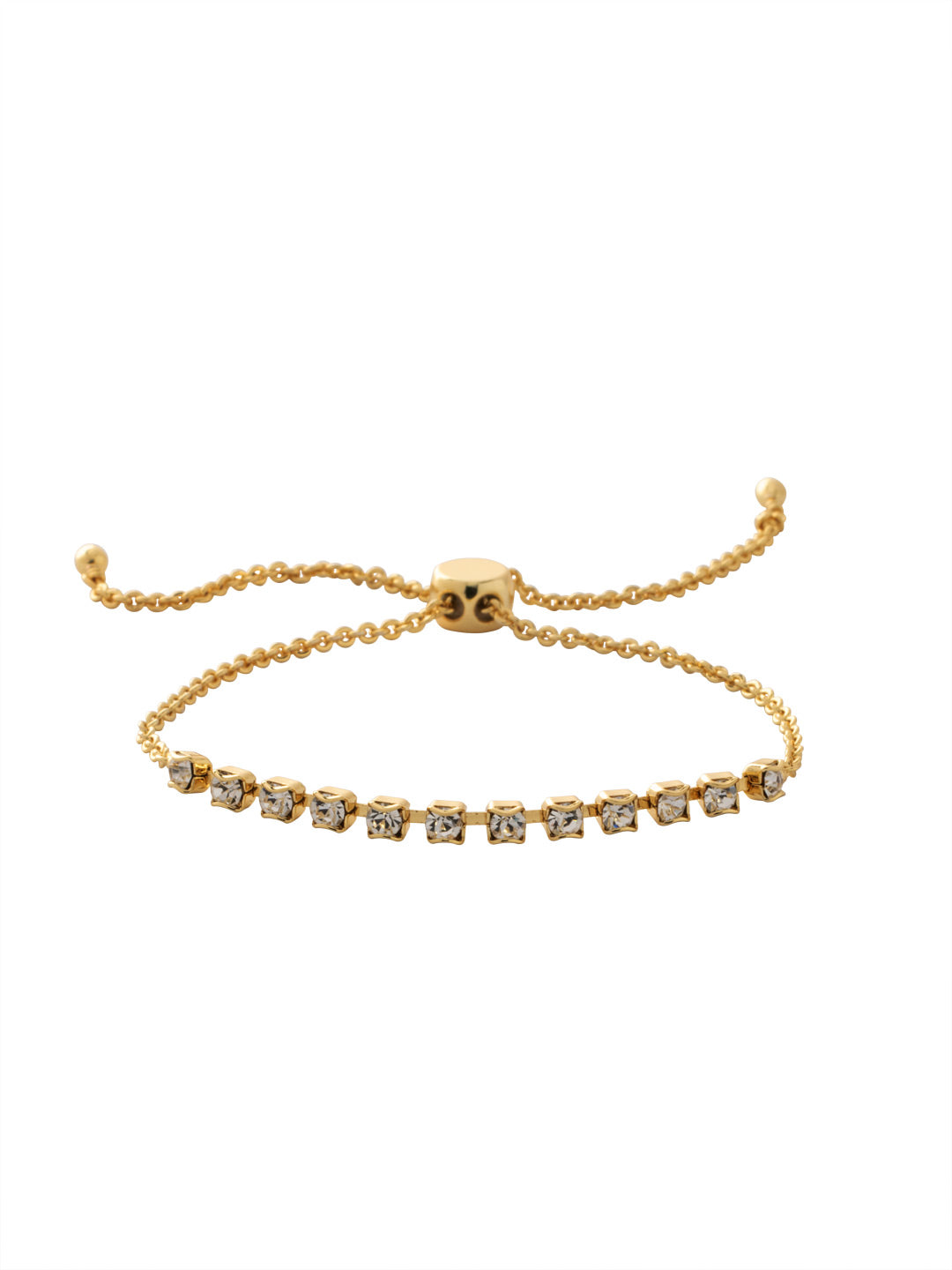 Crystal Embellished Slider Bracelet - BFM43BGCRY - <p>The Crystal Embellished Slider Bracelet features a half rhinestone chain on an adjustable slider. From Sorrelli's Crystal collection in our Bright Gold-tone finish.</p>