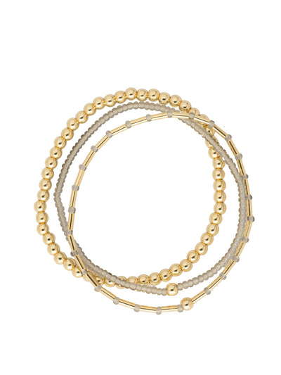 Trina Stretch Bracelet - BFM5BGBD - <p>The Trina Stretch Bracelets features 3 assorted stretch bracelets; perfect to mix, match, and stack with your favorite bracelets! From Sorrelli's Black Diamond collection in our Bright Gold-tone finish.</p>
