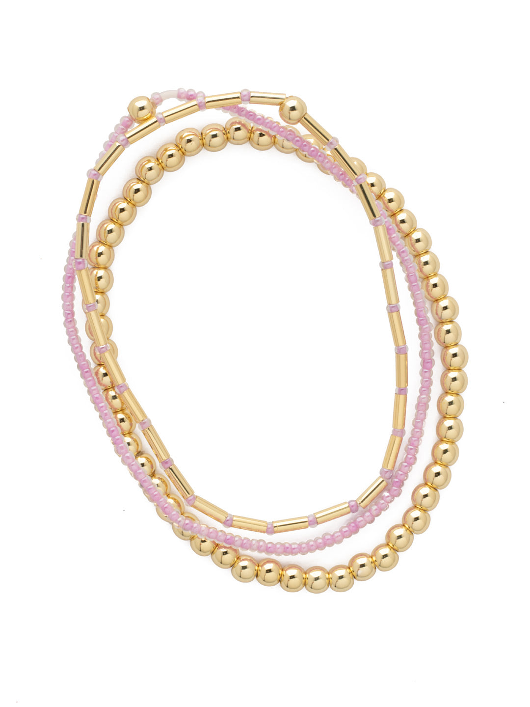 Trina Stretch Bracelet - BFM5BGVI - <p>The Trina Stretch Bracelets features 3 assorted stretch bracelets; perfect to mix, match, and stack with your favorite bracelets! From Sorrelli's Violet collection in our Bright Gold-tone finish.</p>