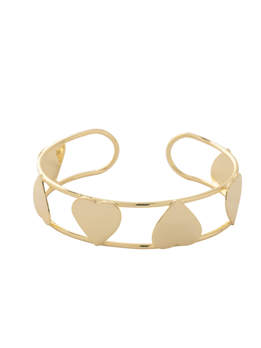 Open Heart Cuff Bracelet - BFN18BGMTL - <p>The Open Heart Cuff Bracelet features a cut-out cuff with metal hearts lined on the inside, adjustable to fit various wrist sizes. From Sorrelli's Bare Metallic collection in our Bright Gold-tone finish.</p>