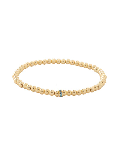 Mini Zola Charm Stretch Bracelet - BFN31BGPRT - <p>A mini take on a best-selling style, the Mini Zola Stretch Bracelet features repeating metal beads on a multi-layered stretchy jewelry filament and a single crystal embellished charm, creating a durable and trendy piece. From Sorrelli's Portofino collection in our Bright Gold-tone finish.</p>