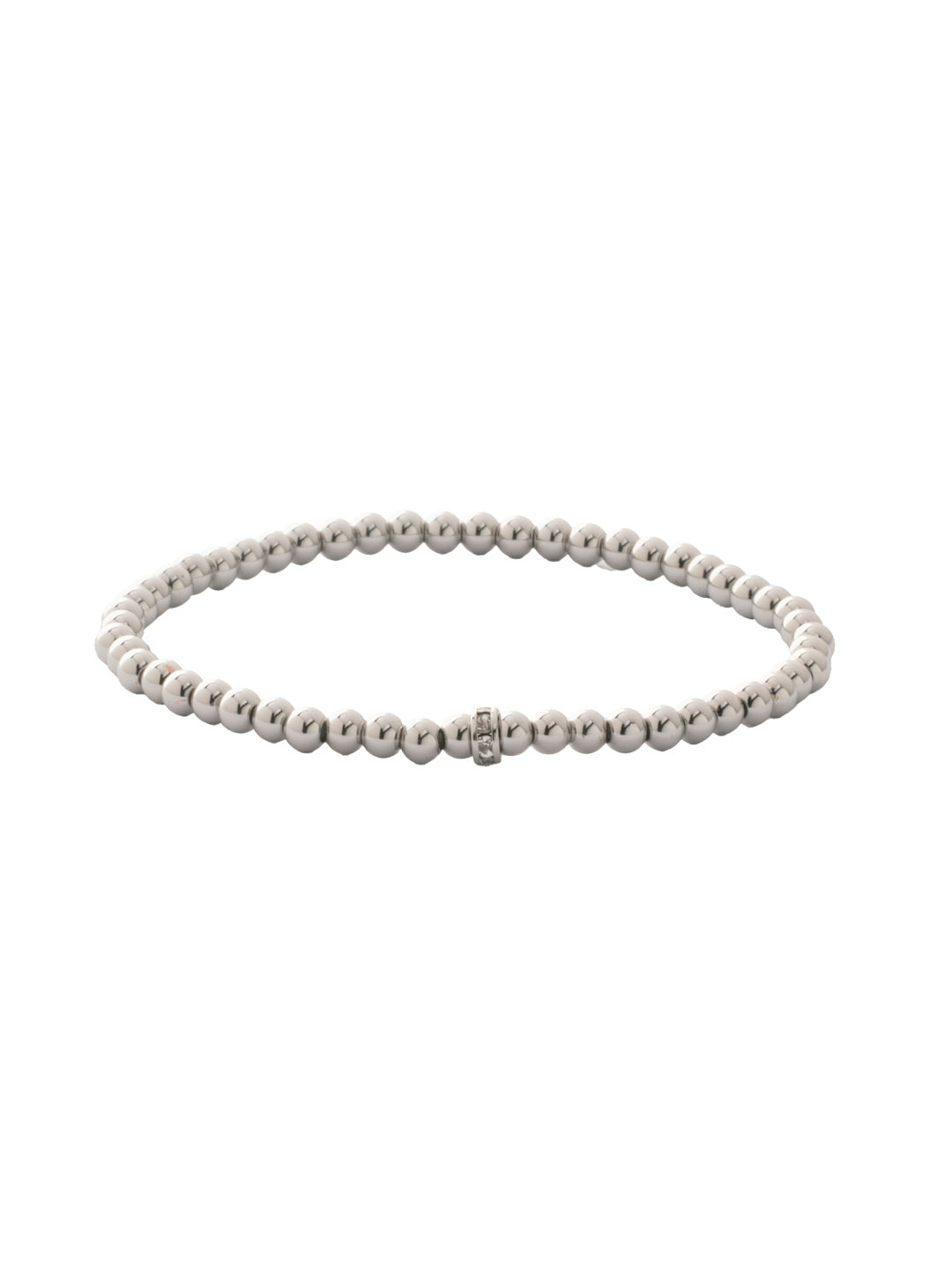 Mini Zola Charm Stretch Bracelet - BFN31PDCRY - <p>A mini take on a best-selling style, the Mini Zola Stretch Bracelet features repeating metal beads on a multi-layered stretchy jewelry filament and a single crystal embellished charm, creating a durable and trendy piece. From Sorrelli's Crystal collection in our Palladium finish.</p>