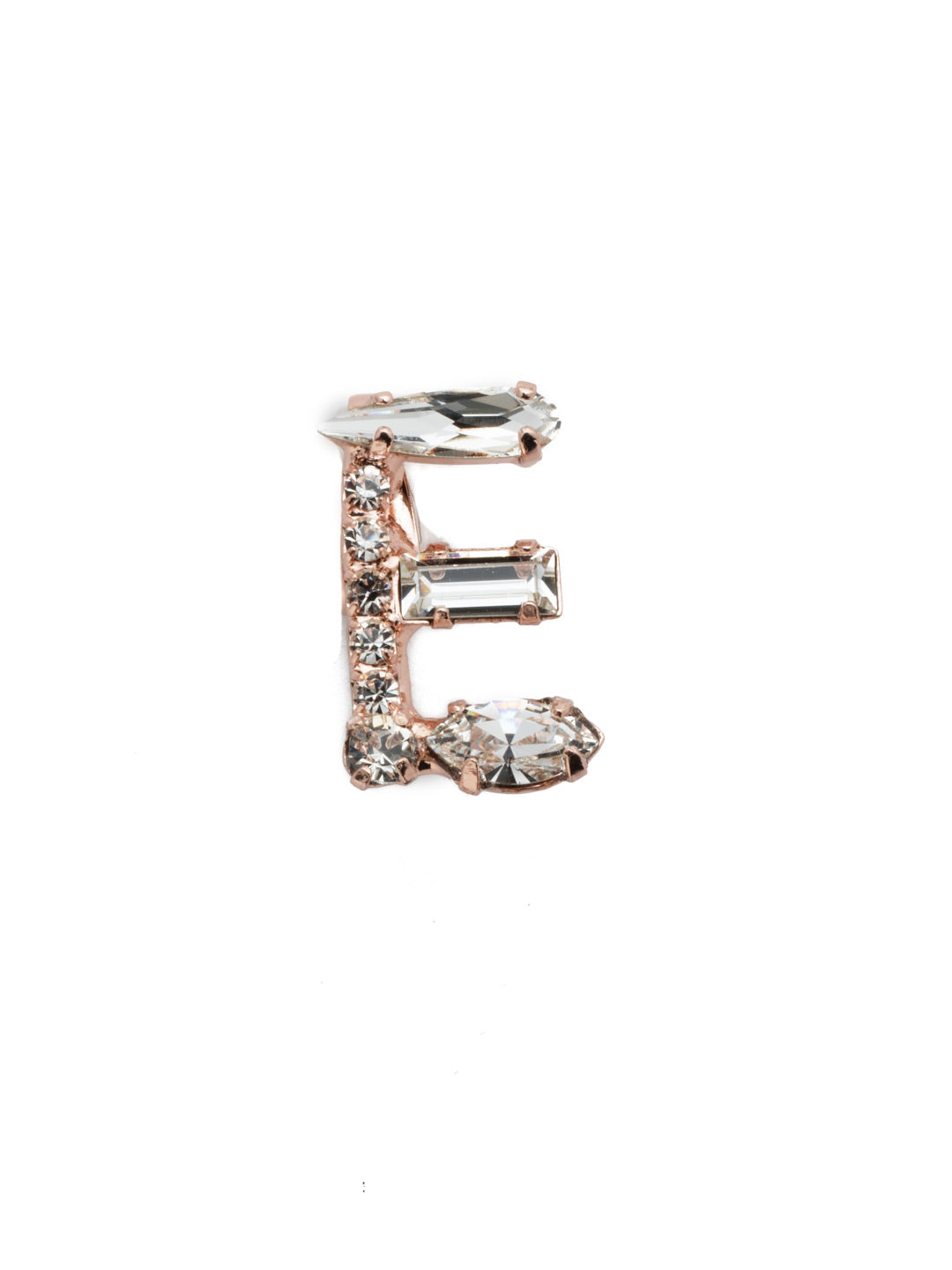Crystal Charm 'E' Charm Other Accessory - CES10RGCRY - <p>Personalize your necklace or bracelet chain with a beautiful crystal charm. From the back, open the bale with your thumbnail and push your chainlink into the opening. From Sorrelli's Crystal collection in our Rose Gold-tone finish.</p>