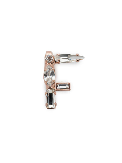 Crystal Charm 'F' Charm Other Accessory - CES11RGCRY - <p>Personalize your necklace or bracelet chain with a beautiful crystal charm. From the back, open the bale with your thumbnail and push your chainlink into the opening. From Sorrelli's Crystal collection in our Rose Gold-tone finish.</p>