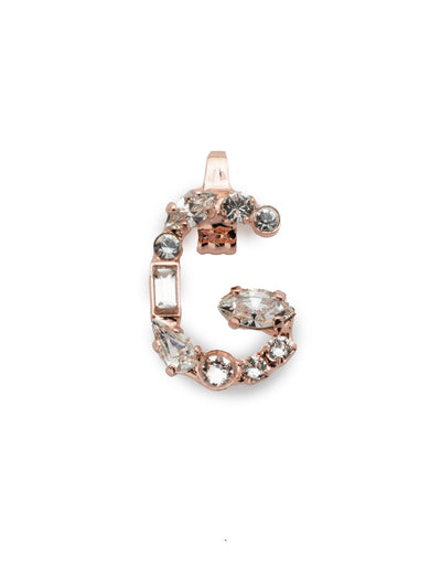 Crystal Charm 'G' Charm Other Accessory - CES12RGCRY - <p>Personalize your necklace or bracelet chain with a beautiful crystal charm. From the back, open the bale with your thumbnail and push your chainlink into the opening. From Sorrelli's Crystal collection in our Rose Gold-tone finish.</p>