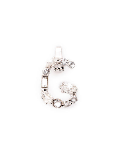 Crystal Charm 'G' Charm Other Accessory - CES12RHCRY - <p>Personalize your necklace or bracelet chain with a beautiful crystal charm. From the back, open the bale with your thumbnail and push your chainlink into the opening. From Sorrelli's Crystal collection in our Palladium Silver-tone finish.</p>