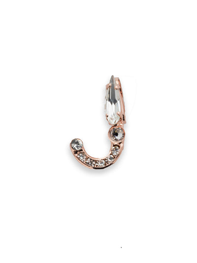 Crystal Charm 'J' Charm Other Accessory - CES14RGCRY - <p>Personalize your necklace or bracelet chain with a beautiful crystal charm. From the back, open the bale with your thumbnail and push your chainlink into the opening. From Sorrelli's Crystal collection in our Rose Gold-tone finish.</p>