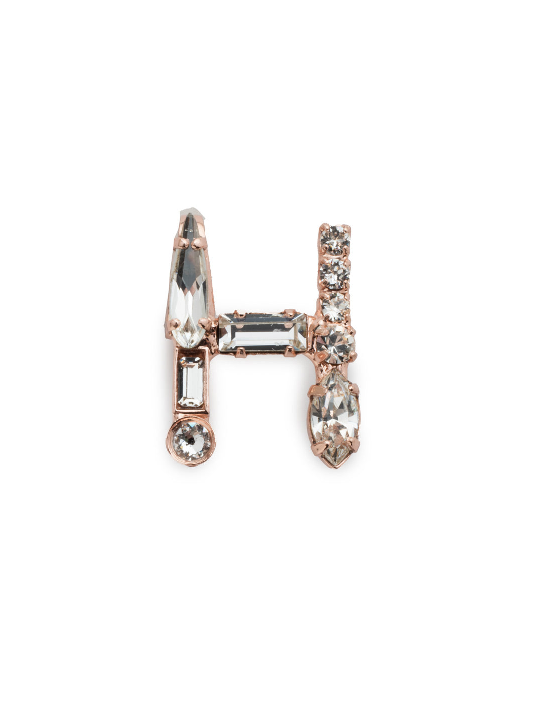 Crystal Charm 'H' Charm Other Accessory - CES15RGCRY - <p>Personalize your necklace or bracelet chain with a beautiful crystal charm. From the back, open the bale with your thumbnail and push your chainlink into the opening. From Sorrelli's Crystal collection in our Rose Gold-tone finish.</p>