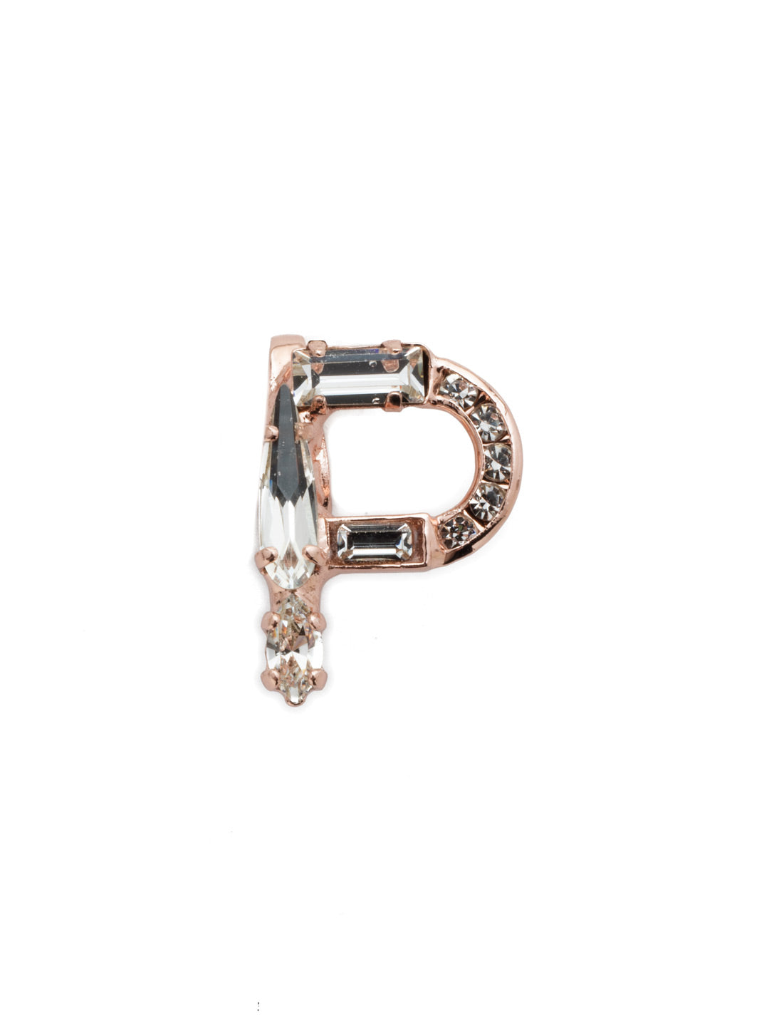 Crystal Charm 'P' Charm Other Accessory - CES21RGCRY - <p>Personalize your necklace or bracelet chain with a beautiful crystal charm. From the back, open the bale with your thumbnail and push your chainlink into the opening. From Sorrelli's Crystal collection in our Rose Gold-tone finish.</p>