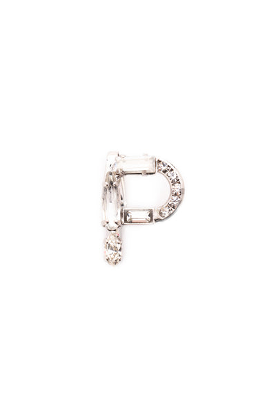 Crystal Charm 'P' Charm Other Accessory - CES21RHCRY - <p>Personalize your necklace or bracelet chain with a beautiful crystal charm. From the back, open the bale with your thumbnail and push your chainlink into the opening. From Sorrelli's Crystal collection in our Palladium Silver-tone finish.</p>