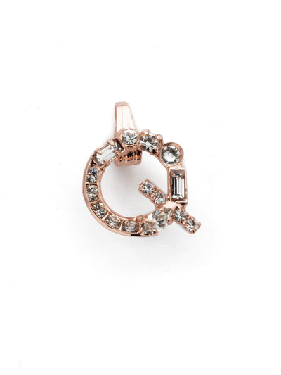 Crystal Charm 'Q' Charm Other Accessory - CES22RGCRY - <p>Personalize your necklace or bracelet chain with a beautiful crystal charm. From the back, open the bale with your thumbnail and push your chainlink into the opening. From Sorrelli's Crystal collection in our Rose Gold-tone finish.</p>
