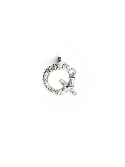 Crystal Charm 'Q' Charm Other Accessory - CES22RHCRY - <p>Personalize your necklace or bracelet chain with a beautiful crystal charm. From the back, open the bale with your thumbnail and push your chainlink into the opening. From Sorrelli's Crystal collection in our Palladium Silver-tone finish.</p>