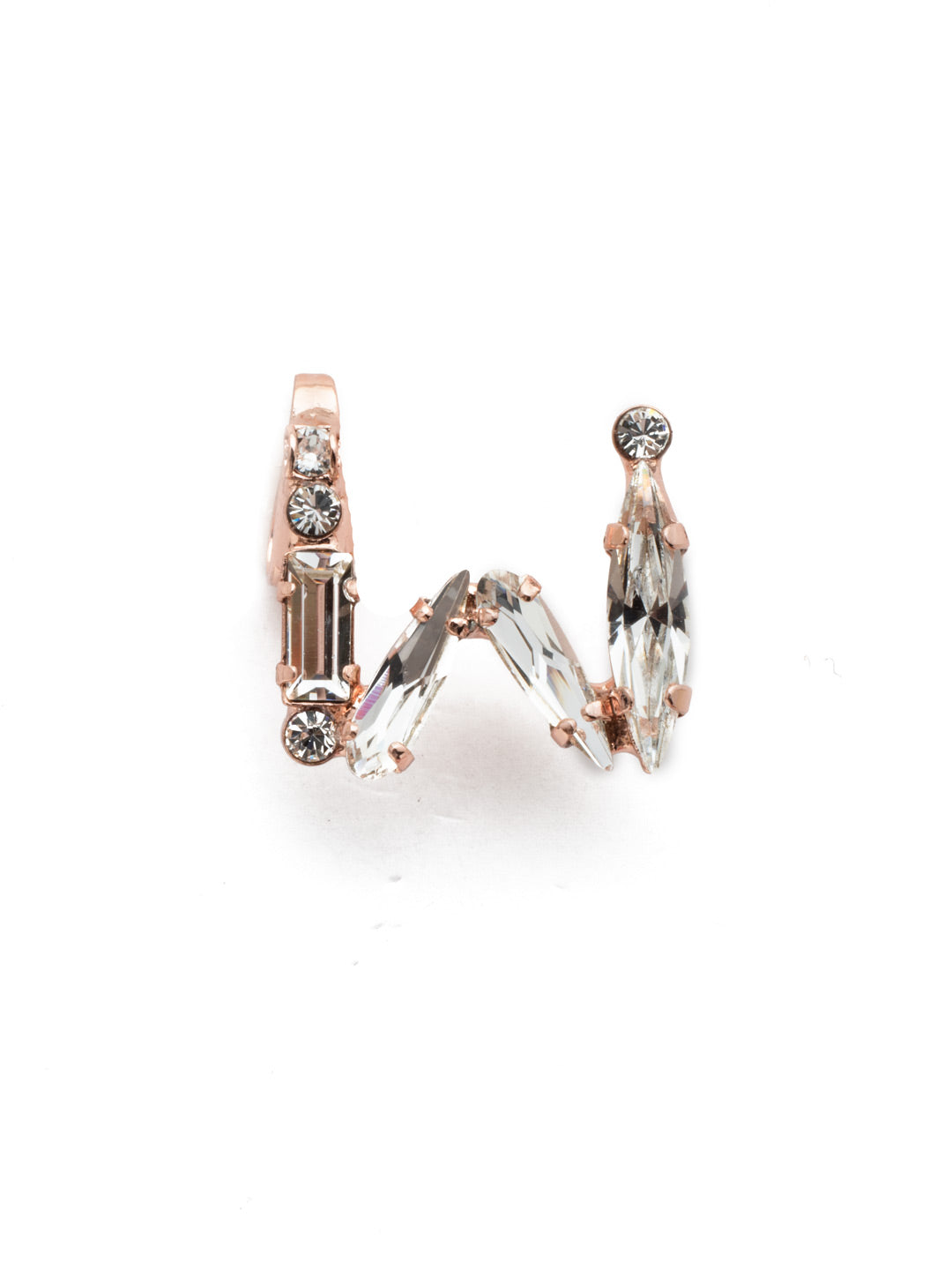 Crystal Charm 'W' Charm Other Accessory - CES27RGCRY - <p>Personalize your necklace or bracelet chain with a beautiful crystal charm. From the back, open the bale with your thumbnail and push your chainlink into the opening. From Sorrelli's Crystal collection in our Rose Gold-tone finish.</p>