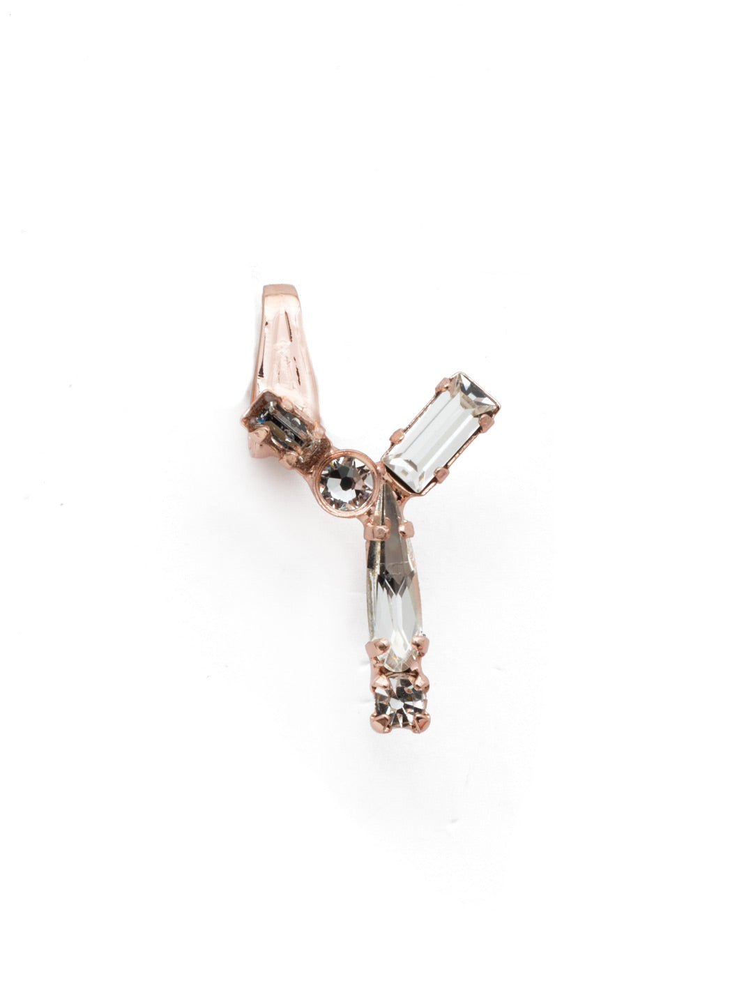 Crystal Charm 'Y' Charm Other Accessory - CES29RGCRY - <p>Personalize your necklace or bracelet chain with a beautiful crystal charm. From the back, open the bale with your thumbnail and push your chainlink into the opening. From Sorrelli's Crystal collection in our Rose Gold-tone finish.</p>