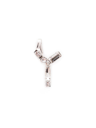 Crystal Charm 'Y' Charm Other Accessory - CES29RHCRY - <p>Personalize your necklace or bracelet chain with a beautiful crystal charm. From the back, open the bale with your thumbnail and push your chainlink into the opening. From Sorrelli's Crystal collection in our Palladium Silver-tone finish.</p>