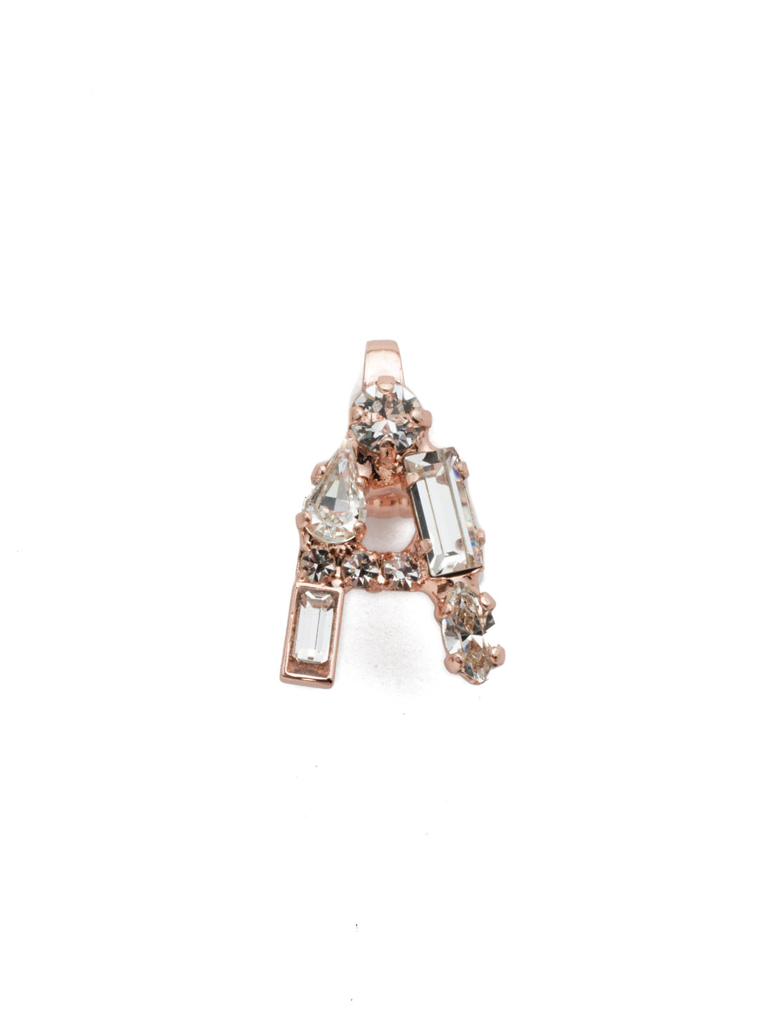 Crystal Charm 'A' Charm Other Accessory - CES3RGCRY - <p>Personalize your necklace or bracelet chain with a beautiful crystal charm. From the back, open the bale with your thumbnail and push your chainlink into the opening. From Sorrelli's Crystal collection in our Rose Gold-tone finish.</p>