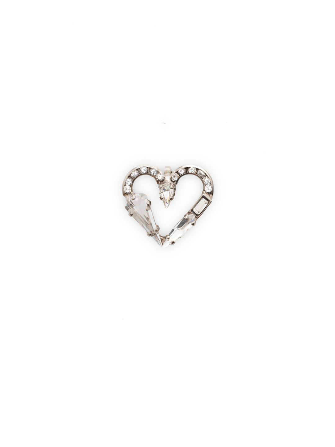 Crystal Heart Charm Charm Other Accessory - CES40ASCRY - <p>Personalize your necklace or bracelet chain with a beautiful crystal charm. From the back, open the bale with your thumbnail and push your chainlink into the opening. From Sorrelli's Crystal collection in our Antique Silver-tone finish.</p>