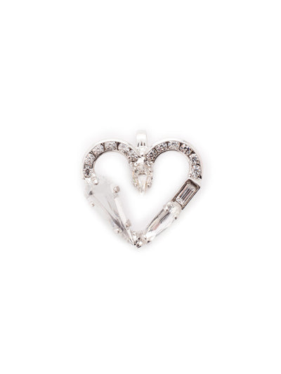 Crystal Heart Charm Charm Other Accessory - CES40RHCRY - <p>Personalize your necklace or bracelet chain with a beautiful crystal charm. From the back, open the bale with your thumbnail and push your chainlink into the opening. From Sorrelli's Crystal collection in our Palladium Silver-tone finish.</p>