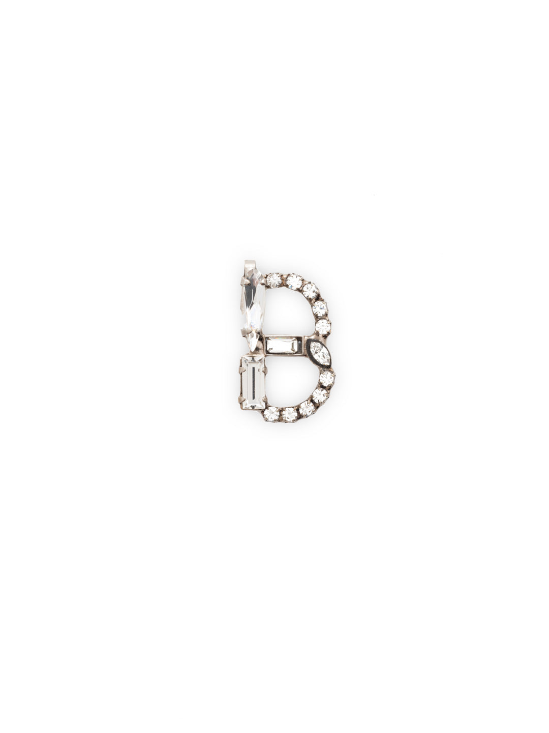 Crystal Charm 'B' Charm Other Accessory - CES7ASCRY - <p>Personalize your necklace or bracelet chain with a beautiful crystal charm. From the back, open the bale with your thumbnail and push your chainlink into the opening. From Sorrelli's Crystal collection in our Antique Silver-tone finish.</p>