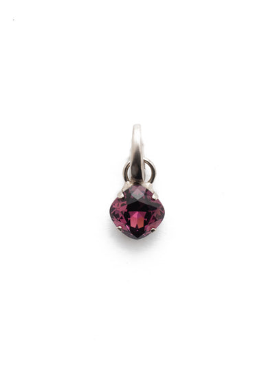 February Birthstone Amethyst Charm - CEU1ASAM - <p>A cushion-cut crystal designed in your beautiful birthstone. Simply attach it to our favorite chain for an everyday look. From Sorrelli's Amethyst collection in our Antique Silver-tone finish.</p>