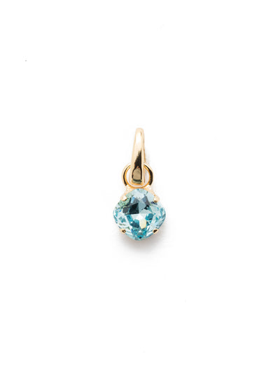 December Birthstone Aqua Charm - CEU1BGAQU - <p>A cushion-cut crystal designed in your beautiful birthstone. Simply attach it to our favorite chain for an everyday look. From Sorrelli's Aquamarine collection in our Bright Gold-tone finish.</p>