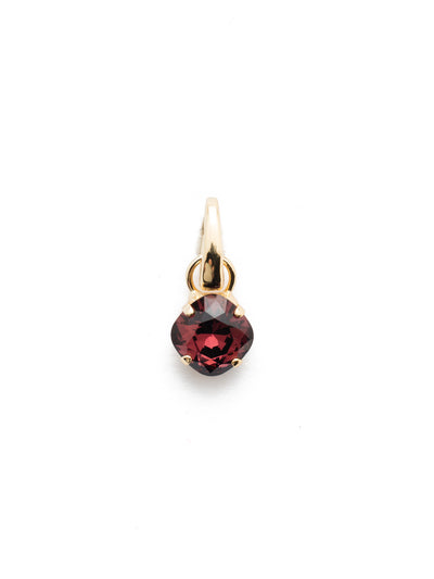 January Birthstone Burgundy Charm - CEU1BGBUR - <p>A cushion-cut crystal designed in your beautiful birthstone. Simply attach it to our favorite chain for an everyday look. From Sorrelli's Burgundy collection in our Bright Gold-tone finish.</p>