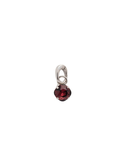 January Birthstone Burgundy Charm - CEU1RHBUR - <p>A cushion-cut crystal designed in your beautiful birthstone. Simply attach it to our favorite chain for an everyday look. From Sorrelli's Burgundy collection in our Palladium Silver-tone finish.</p>