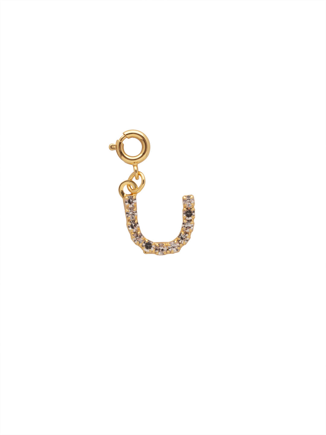 "U" Initial Charm - CFB21BGCRY - <p>The Initial Charm features a metal letter embellished with small round crystals and a small spring ring clasp. From Sorrelli's Crystal collection in our Bright Gold-tone finish.</p>