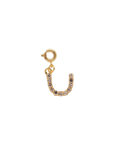 "U" Initial Charm - CFB21BGCRY - <p>The Initial Charm features a metal letter embellished with small round crystals and a small spring ring clasp. From Sorrelli's Crystal collection in our Bright Gold-tone finish.</p>