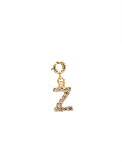 "Z" Initial Charm - CFB26BGCRY - <p>The Initial Charm features a metal letter embellished with small round crystals and a small spring ring clasp. From Sorrelli's Crystal collection in our Bright Gold-tone finish.</p>