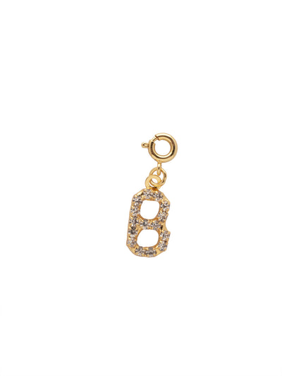 "B" Initial Charm - CFB2BGCRY - <p>The Initial Charm features a metal letter embellished with small round crystals and a small spring ring clasp. From Sorrelli's Crystal collection in our Bright Gold-tone finish.</p>