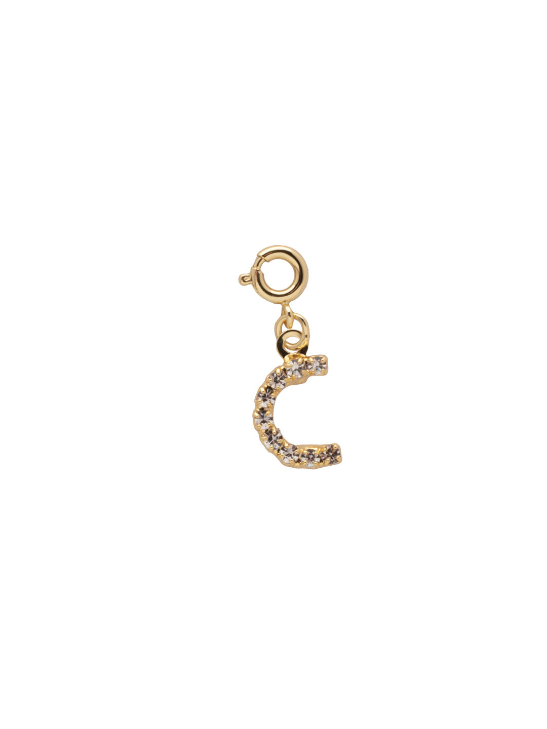"C" Initial Charm - CFB3BGCRY - <p>The Initial Charm features a metal letter embellished with small round crystals and a small spring ring clasp. From Sorrelli's Crystal collection in our Bright Gold-tone finish.</p>