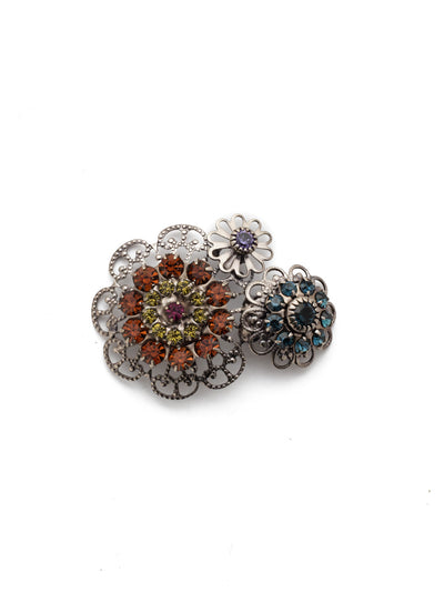 Adelaide Magnetic Charm - CHM1ASMUL - <p>Designed with ornate filagree detail and a colorful array of crystals. This multi-functional accessory charm embellishment can be used to decorate, your bag, blazer, dress or face Magnetic. Securely fastening with a magnet, leaving no pin holes or damage to fabric. Promptly remove sparkle to your clothes, refrigerator and other accessories. From Sorrelli's Multi  collection in our Antique Silver-tone finish.</p>