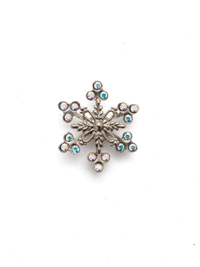 Guinevere Magnetic Charm - CHM5ASCAB - <p>Designed eith petite crystals, this snowflake styled charm is the perfect accessory you needed for your bag, blazer, dress or refrigerator.  From Sorrelli's Crystal Aurora Borealis collection in our Antique Silver-tone finish.</p>