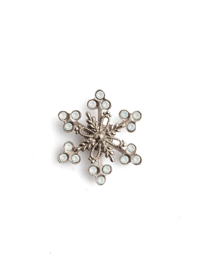 Guinevere Magnetic Charm - CHM5ASWO - <p>Designed eith petite crystals, this snowflake styled charm is the perfect accessory you needed for your bag, blazer, dress or refrigerator.  From Sorrelli's White Opal collection in our Antique Silver-tone finish.</p>