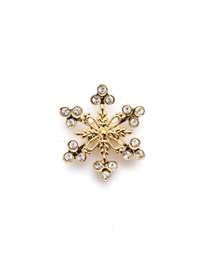 Guinevere Magnetic Charm - CHM5BGCRY - <p>Designed eith petite crystals, this snowflake styled charm is the perfect accessory you needed for your bag, blazer, dress or refrigerator.  From Sorrelli's Crystal collection in our Bright Gold-tone finish.</p>
